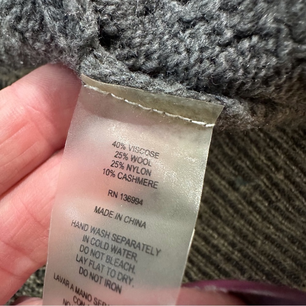 Sioni Charcoal Grey Cashmere Blend Shawl Collar Long Line Cardigan Size Small - Picture 5 of 9